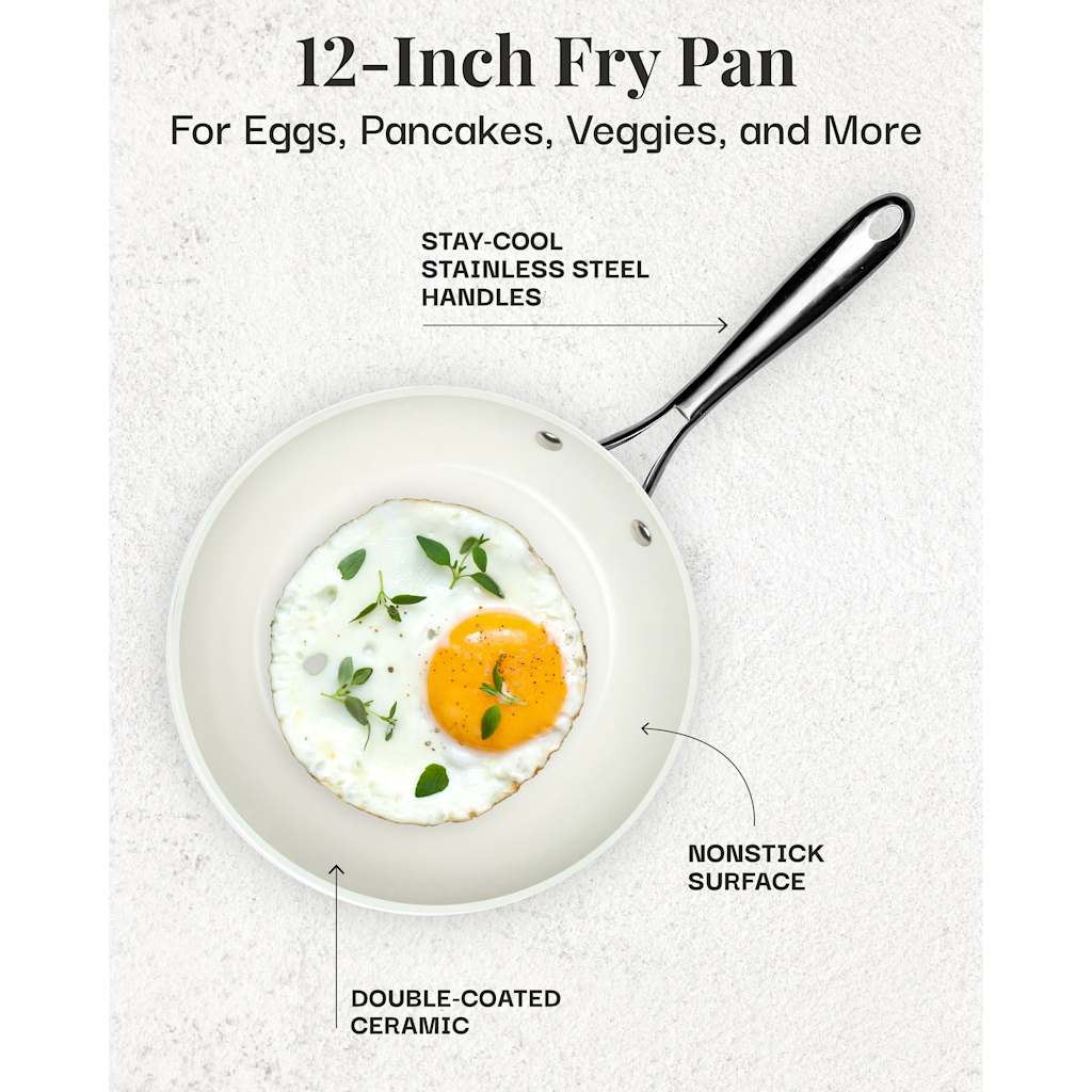 12" Fry Pan Cream
