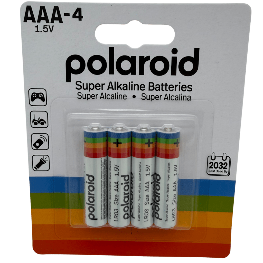 Polaroid AAA Alkaline Batteries 4-Pack