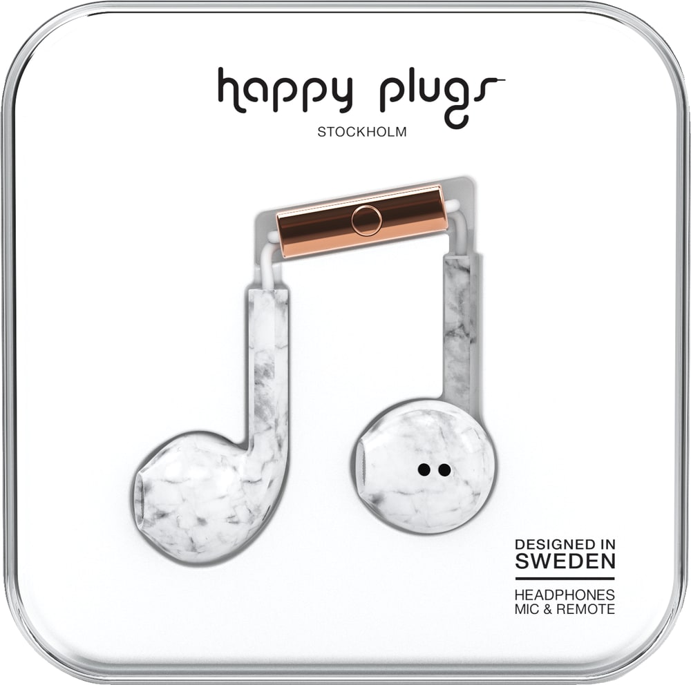 HAPPY PLUGS BUD WHITE MARBLE