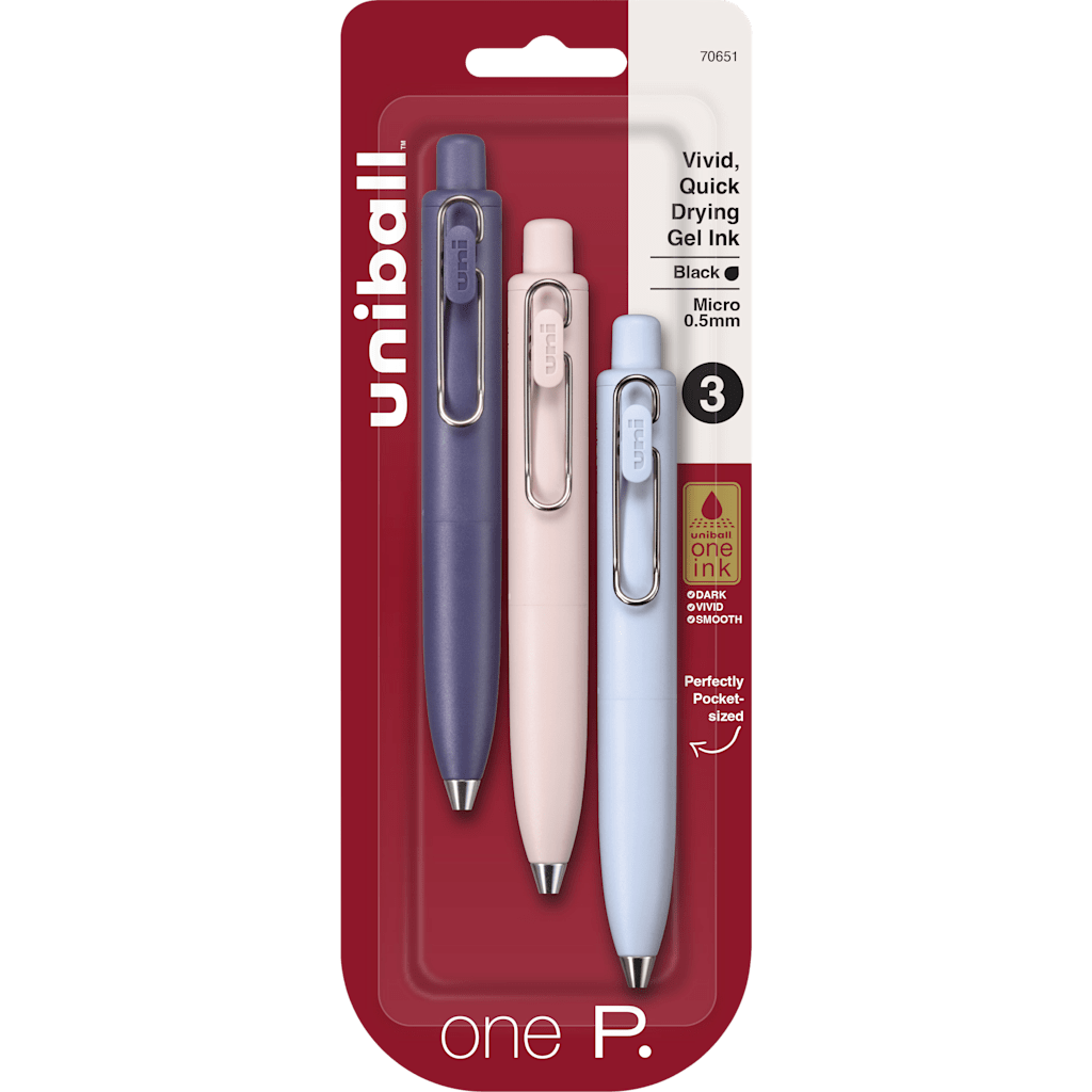 Uni OneP Gel .5mm 3 Count Black