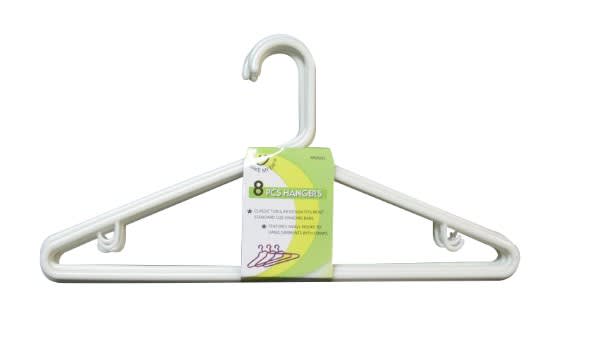 JUCO PlasticTube Hanger White 8 Pack