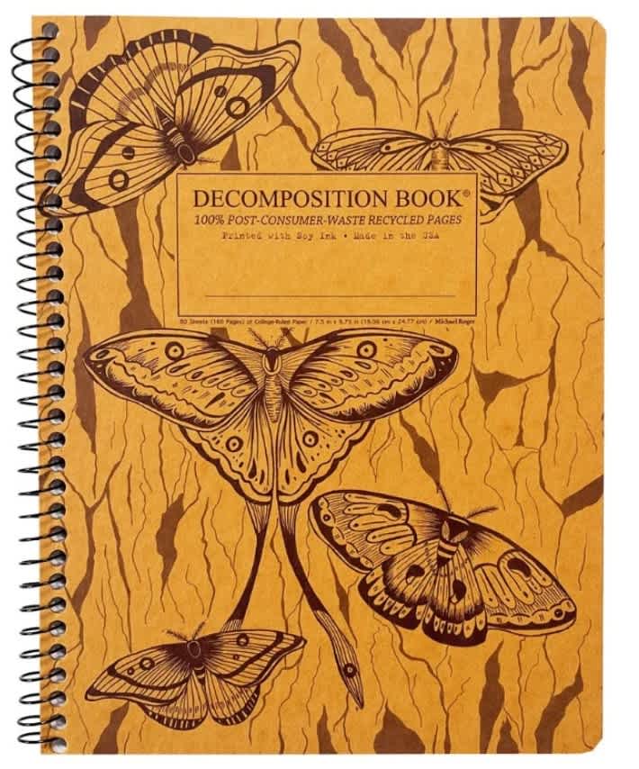 Midnight Moths Spiral Decomposition Notebook
