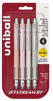 uniball Jetstream RT Ballpoint Pens  Fine Point Black 4 Count