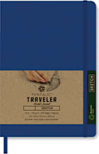 Pentalic Royal Blue 8x6 74 lb. (120 gsm) Sketch Traveler Pocket Journal 160 Page Book