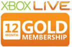 MICROSOFT XBOX LIVE 12 MO GOLD CARD X360
