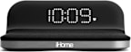 iHome Compact Alarm Clock with Qi Wireless Charging and USB Charging Black/Gray - ONLINE ONLY