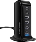 HyperGear Power Tower 6 USB High Speed Charging Station, Black