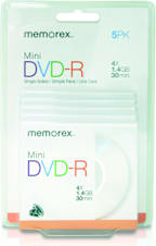 MEMOREX DVD-R MINI 5PK