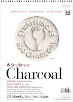 CHARCOAL 500 9X12 SPIRAL BOUND WHITE 24 SHEETS