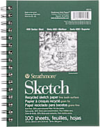 Sketch Pad Recycled 400 5X8 Spiral Bound 100 Sheets
