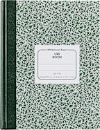 National® Laboratory Notebook, 5 x 5 Quad Ruling, Green Marble Cover, 10'' x 8'', 96 Sheets
