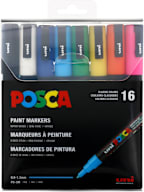 POSCA MARKER SET FINE POINT 16-COLORS