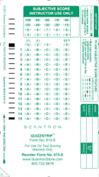 SCANTRON 10CT BAG 15Q/5C ALPHA