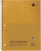 4x4 Graph Ruled Spiral Lab Notebook Brown Kraft Cover 8.5 IN x 11 IN 50 Sheets White Paper