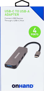 OnHand Multi Port Adapter, 4-Port, Black