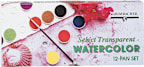 WATERCOLOR PAN SET 12 TRANSPARENT COLORS