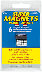 Magnet Super .47In Diameter X .118In Thick 6 Pack Carded