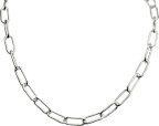 Link Paperclip Stat Ch Sil Bracelets