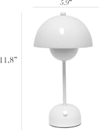 Simple Designs 11.8 Mushroom Magic Dimming LED Touch Stick Lamp, Portable & Rechargeable