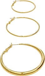 Ear Trio Hoops Medium Gold Earrings