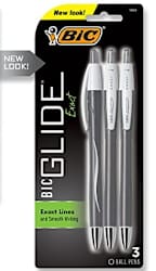 PEN BIC GLIDE FINE BLK 3PK
