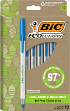 PEN ECO RND STIC MED BLU 10P