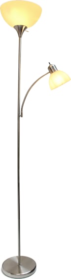 Simple Designs 71.5" Traditional Floor Lamp with Adjustable Reading Light, LED Bulbs Included