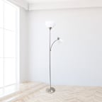 Simple Designs 71.5" Traditional Floor Lamp with Adjustable Reading Light, LED Bulbs Included