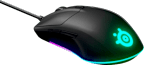 Rival 3 Lightweight Wired Optical Gaming Mouse with Brilliant Prism RGB Lighting (Black)