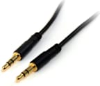 StarTech 3  Slim Stereo Audio Cable with 3.5mm Male Mini-Jack Connectors