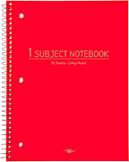 NOTEBOOK 10.5x8 70 SHEETS 1 SUBJECT