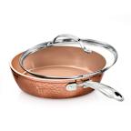 10" Hammered Copper Skillet with Lid