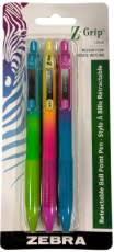 Z-Grip Ballpoint Pen 3pk Carded Soft-touchl Barrel Black Ink