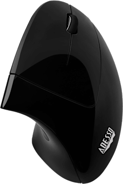 Adesso RF Wireless Vertical Ergonomic Optical Mouse, Black - ONLINE ONLY