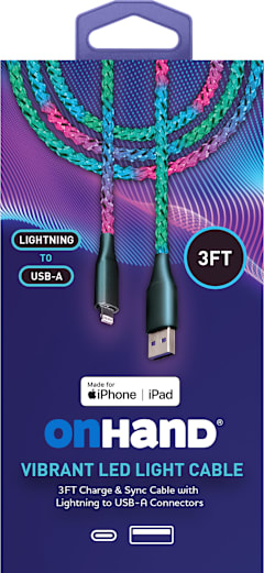 OnHand Vibrant LED Light Charge & Sync Cable,