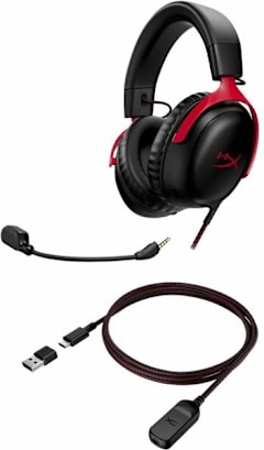 HyperX Cloud III Wired Gaming Headset, Black/Red - ONLINE ONLY