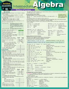 Intermediate Algebra : A Quickstudy Laminated Reference Guide