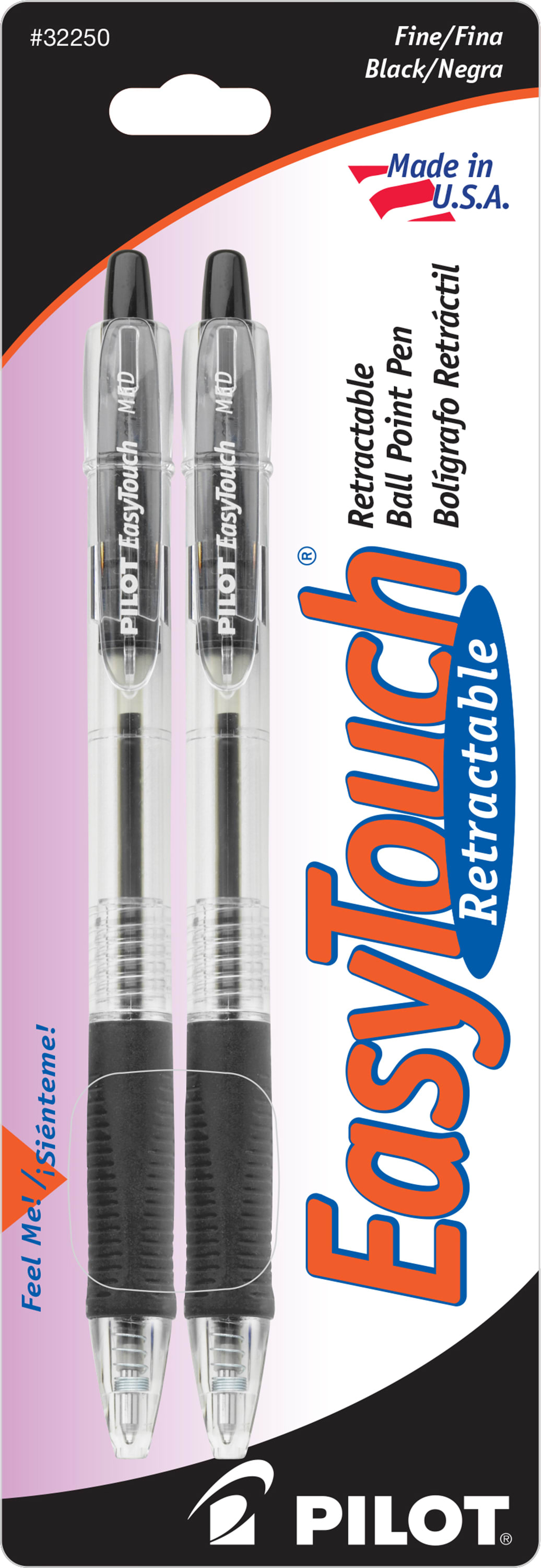 BALLPT 2PK BLK FINEPT EASYTECH