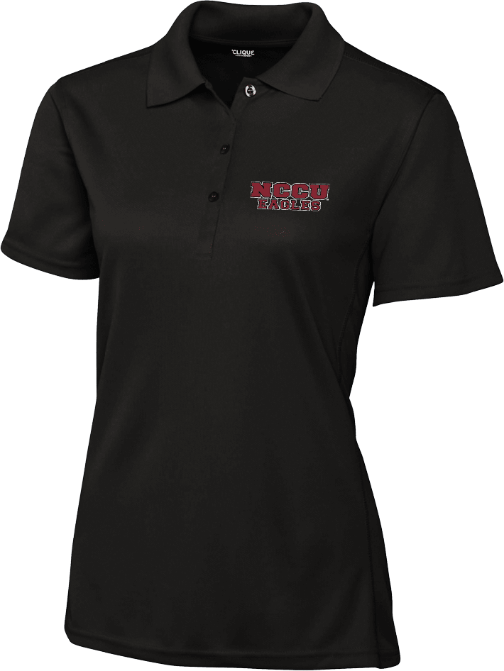 North Carolina Central C&B Womens Clique Ice Pique Polo NCCU Eagles Stacked Wordmark - ONLINE ONLY