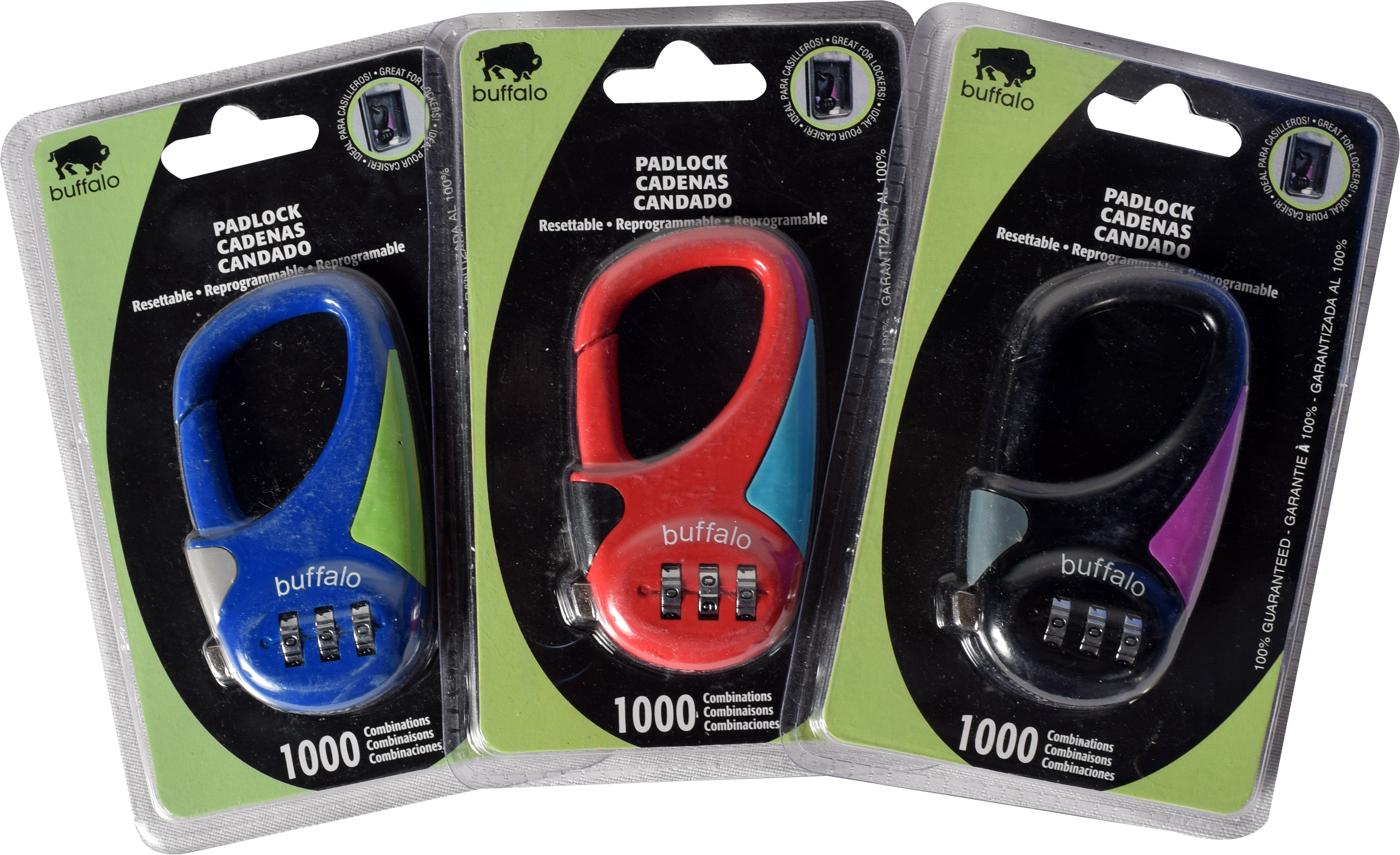 LOCK 3DIGIT 42MM RESETTABL AST