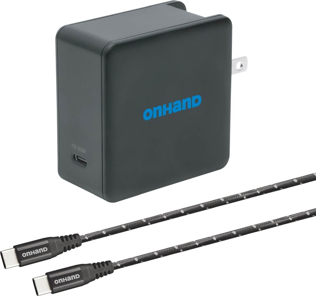 OnHand Universal Laptop Charger, 65W, Black