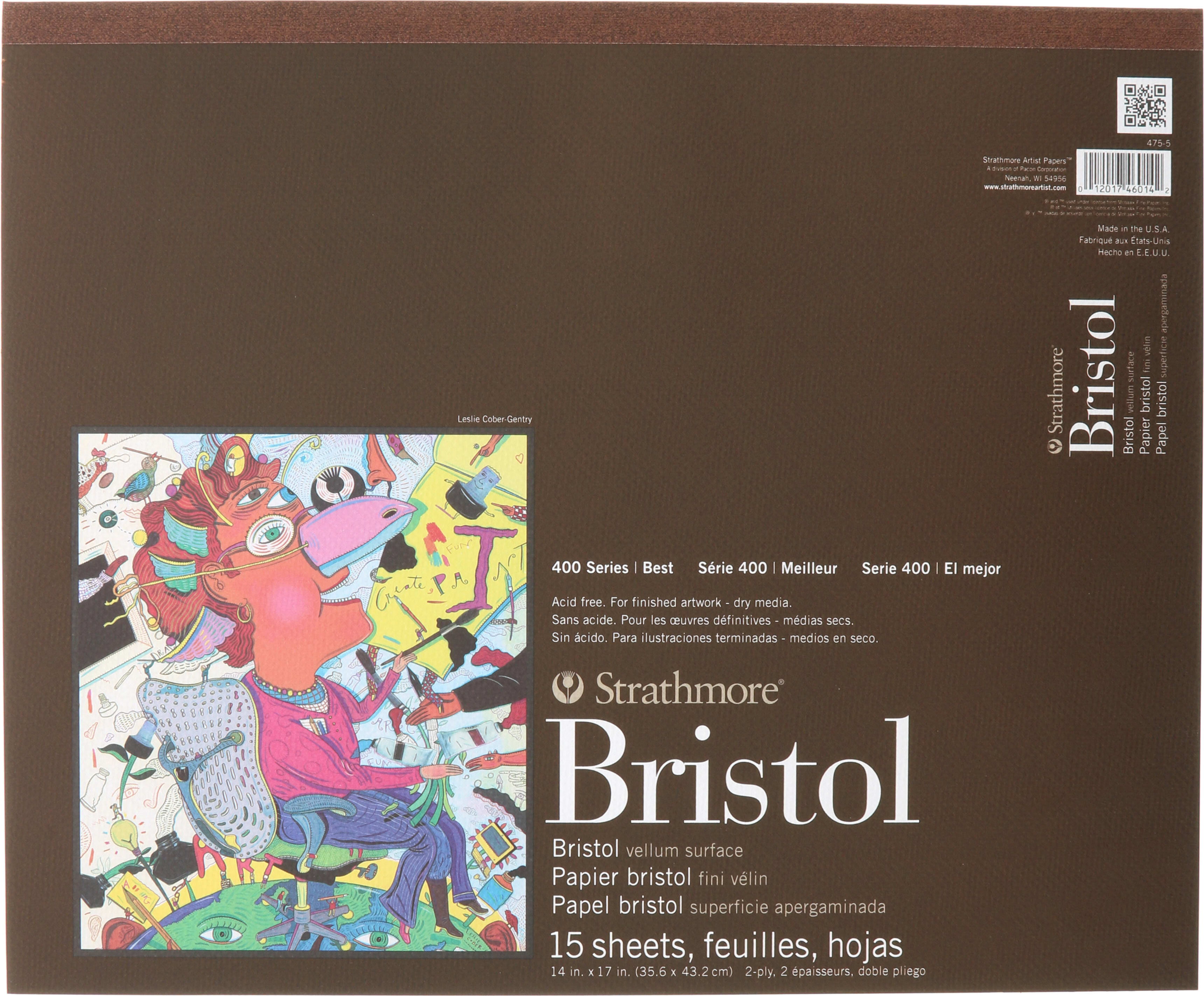 Bristol 400 Series 2Ply Vellum 14X17 Tape Bound 15/Sheets