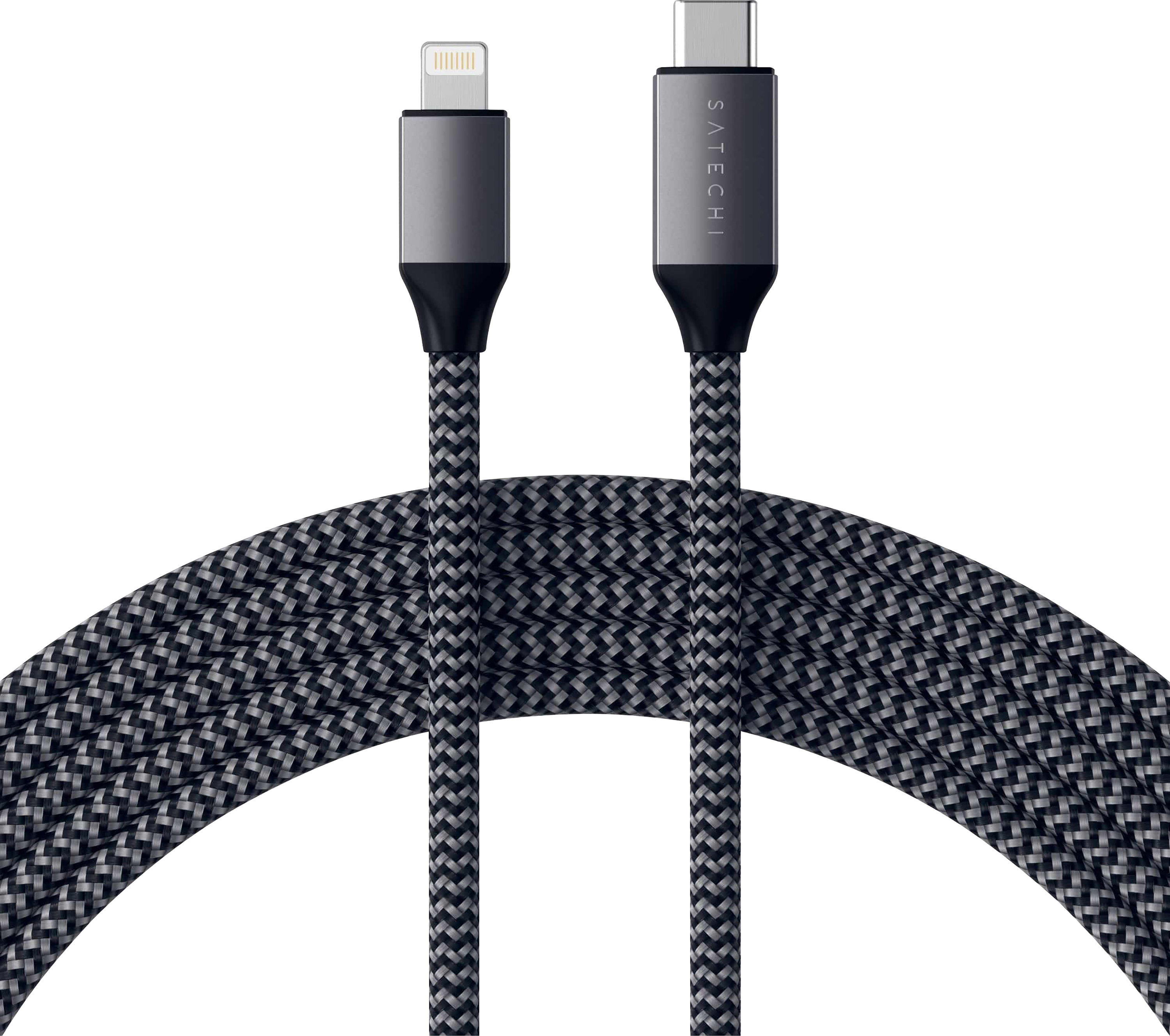 Satechi Charging Cable 6ft USB-C to Lightning (MFi certified), Space Gray