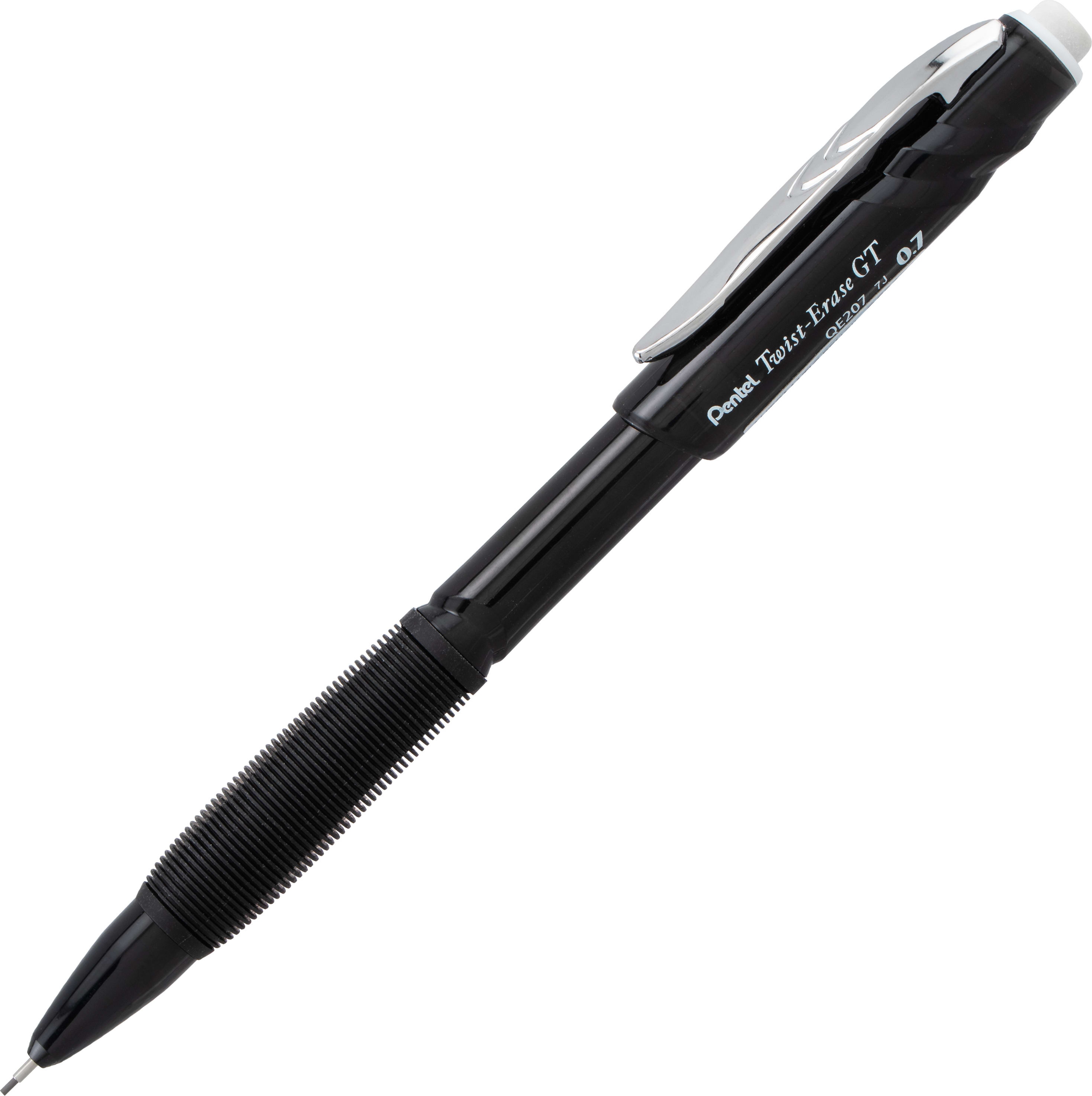 Twist-Erase GT retractable tip reduces lead breakage and protects your pocket. Latex-free grip. Twist-up eraser.