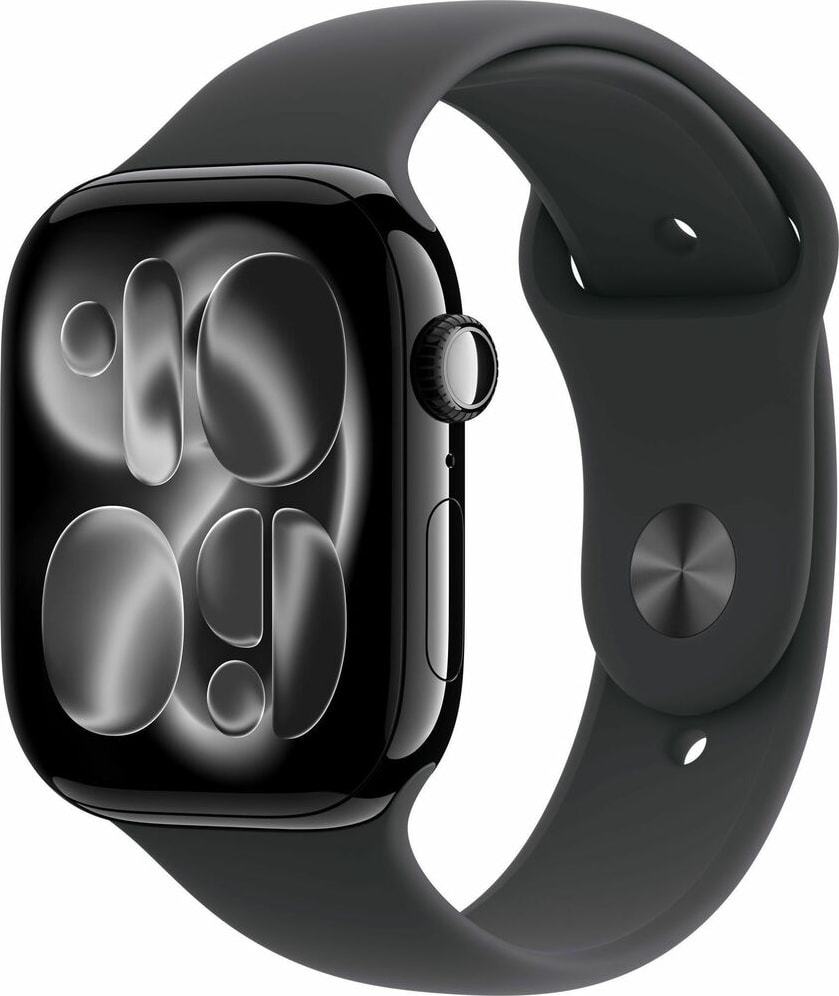 Apple Watch Series 11 GPS 46mm Jet Black Aluminum Case with Black Sport Band - M/L