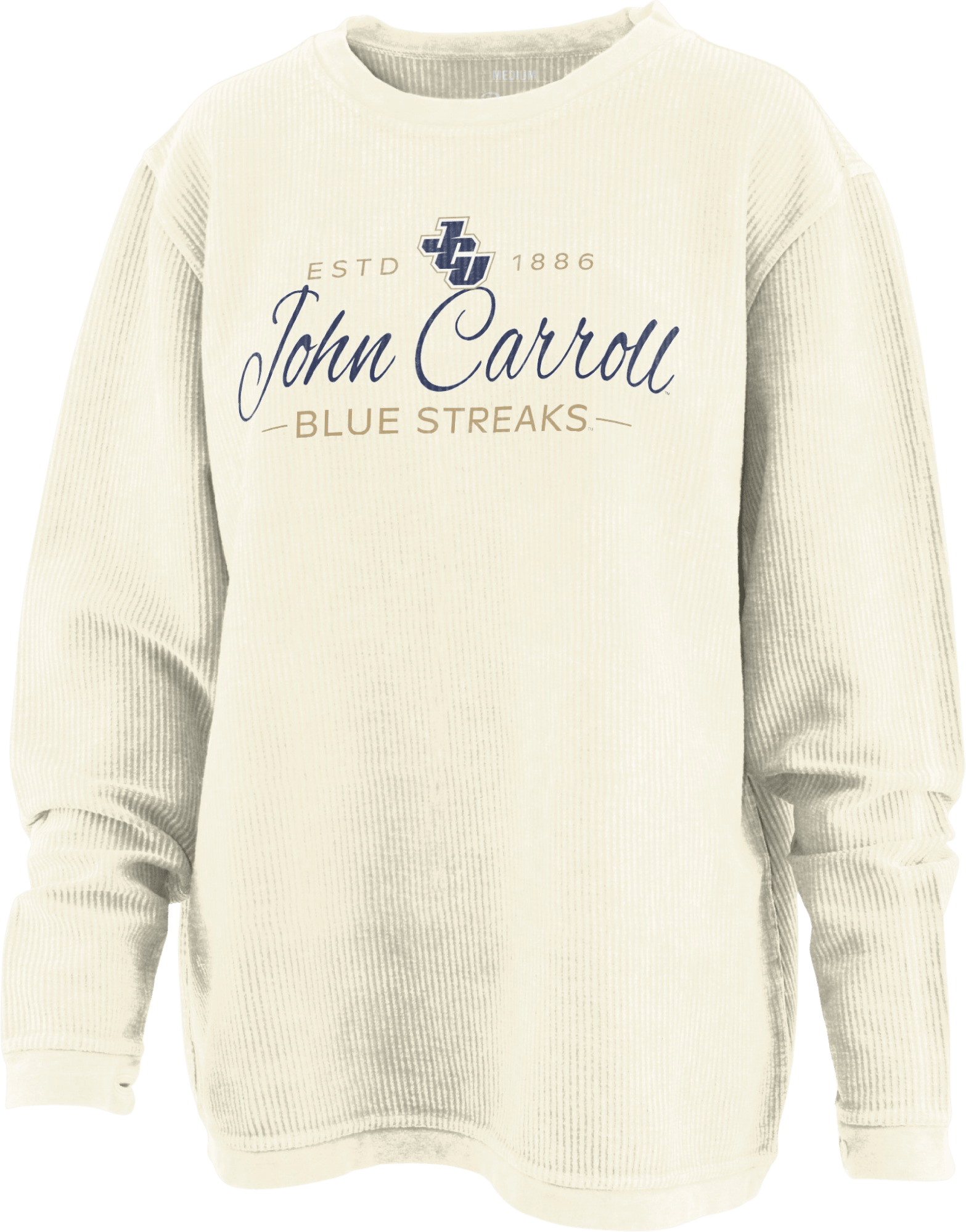 John Carroll University Blue Streaks Women's Corduroy Crewneck Sweatshirt