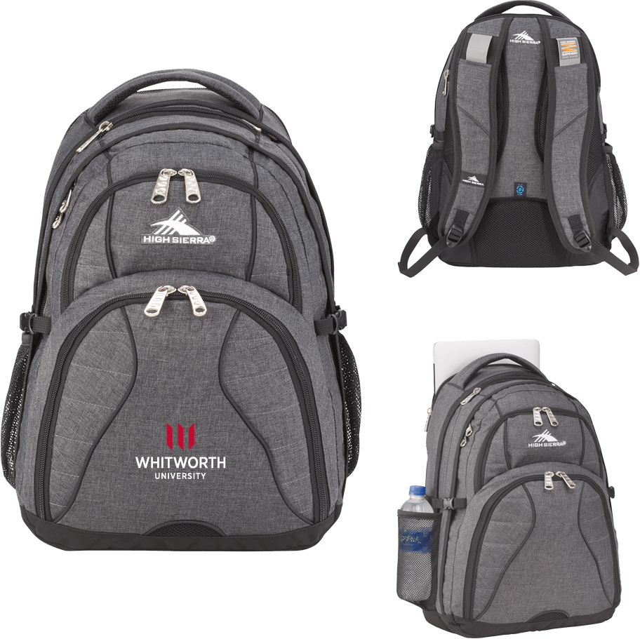 Whitworth High Sierra Swerve Computer Backpack Whitworth University Primary Mark Stacked - ONLINE ONLY