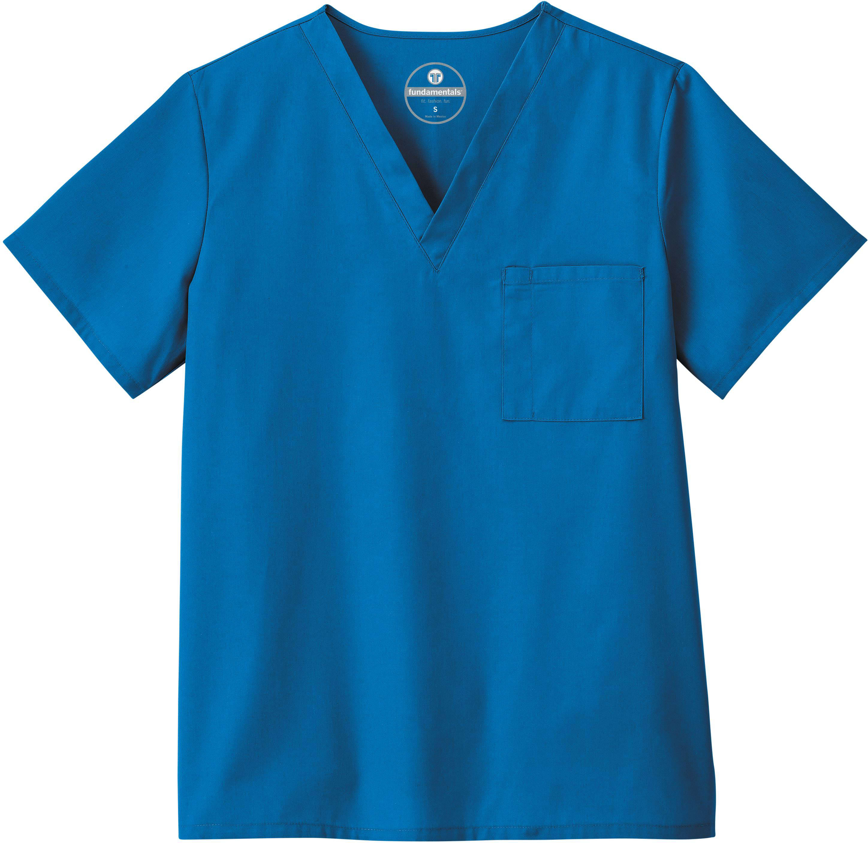 Unisex Royal Blue V-Neck Scrub Top M