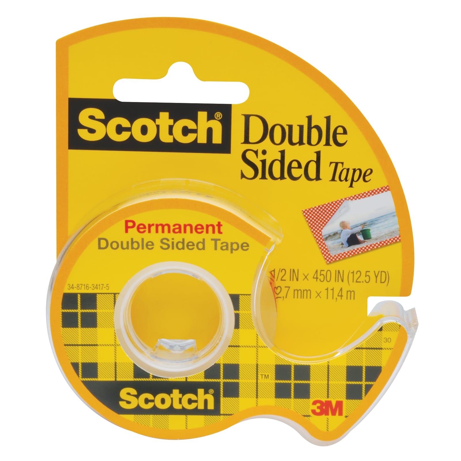 Tape 137 Double Coat W/Dispenser 1/2X45