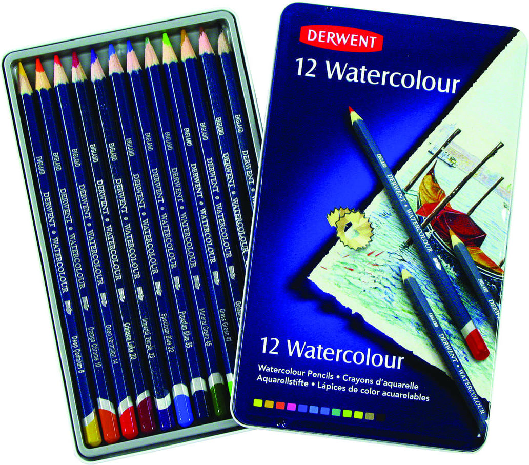 Derwent Watercolor Pencil 12 Color Set Tin